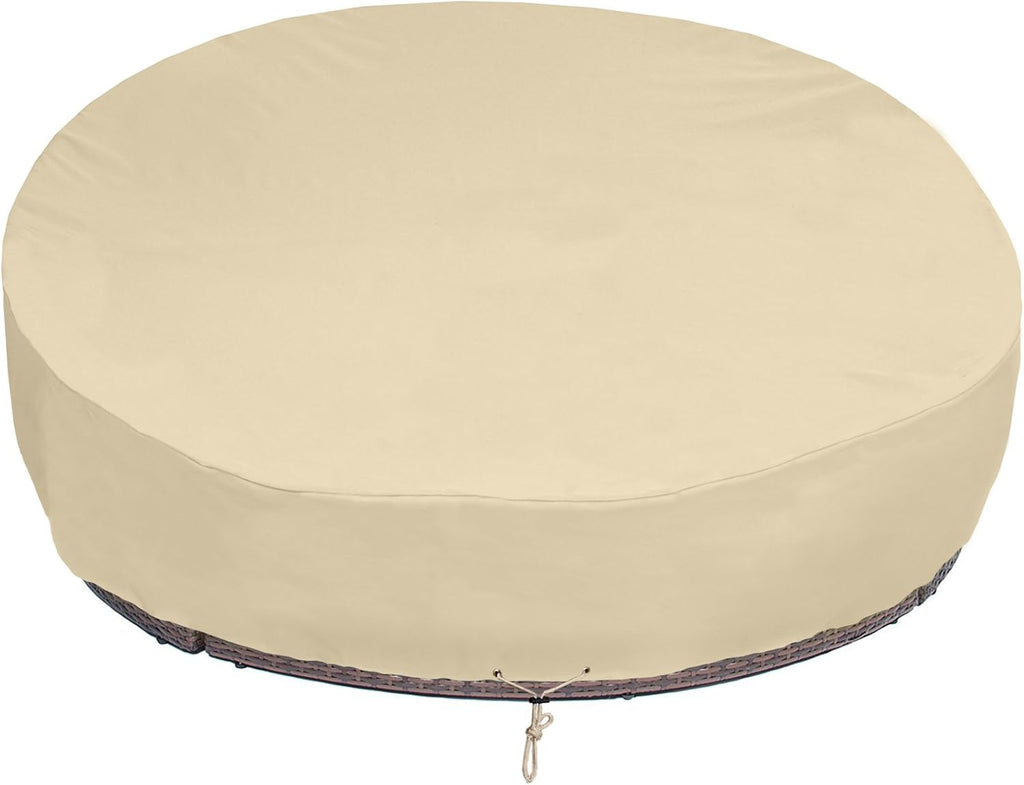 SunPatio Outdoor Daybed Cover Waterproof, 85"L × 88"W × 35"/16"H, Beige