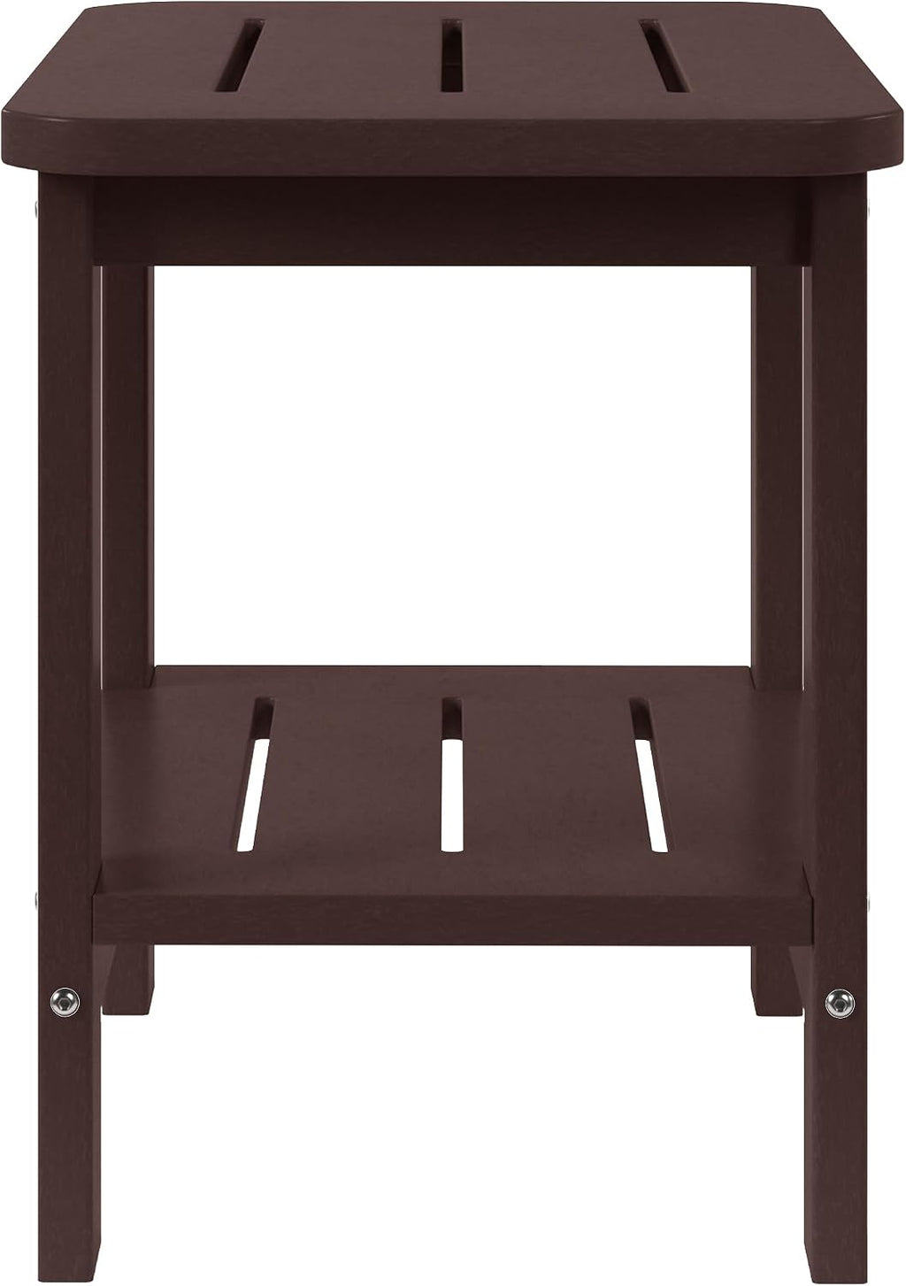 WestinTrends Aruba 2-Tier Outdoor HDPE Modern Adirondack Square Patio Side Table, Dark Brown