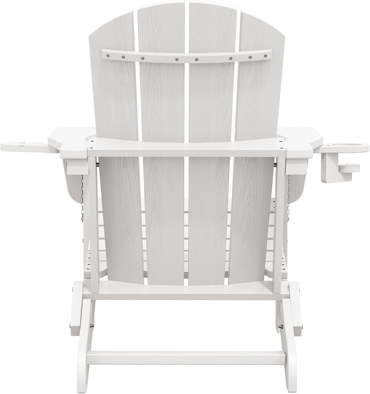 SERWALL Outdoor Adirondack Chairs with 2 Cup Holders,Foldable,White
