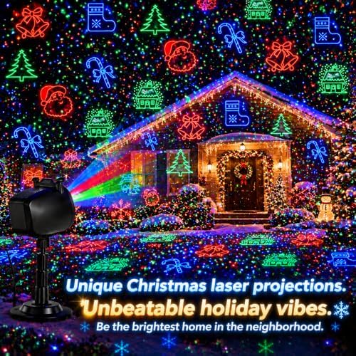 Outdoor Laser Projector Lights, RGB Firefly Light Show for Backyard Parties &...