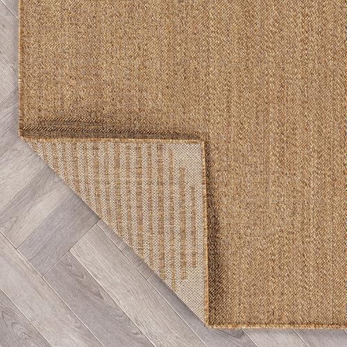 Rugshop Modern Geometric Area Rug Easy-Care Flat Woven Natural/Jute 5' x 7'