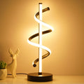 NUÜR Black Spiral LED Table Lamp, Dimmable Metallic Bedside Lamp