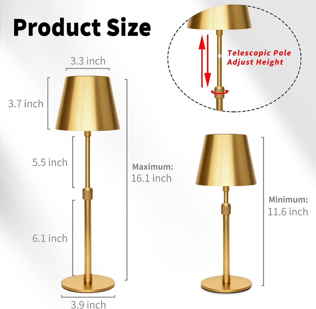 mr.white outdoor waterproof rechargeable cordless table lamp with on a desk or shelf
