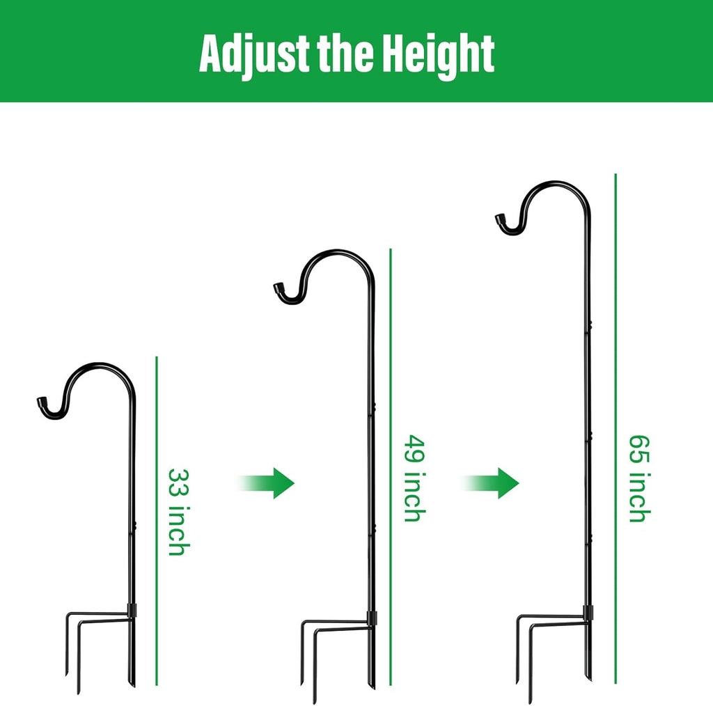 GOFORWILD 65 Inch 8 Pack Shepherd Hook for Garden Decor