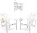 THOEOE Stackable Adirondack Chair Set of 2, HDPE All-Weather Fire Pit Chair