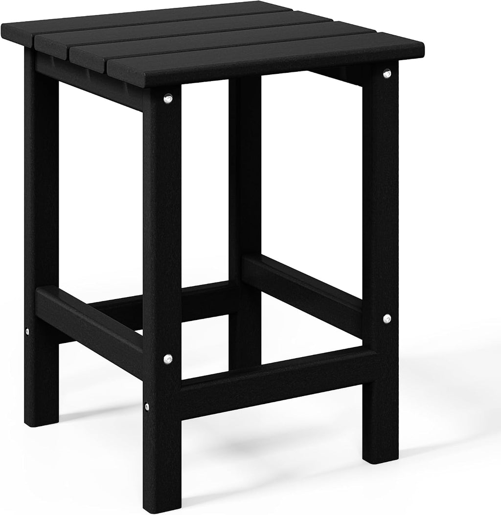 WestinTrends Malibu 3-Piece Set Outdoor/Patio Poly Adirondack Rocking Chairs with a Side Table (2 Seater), Black