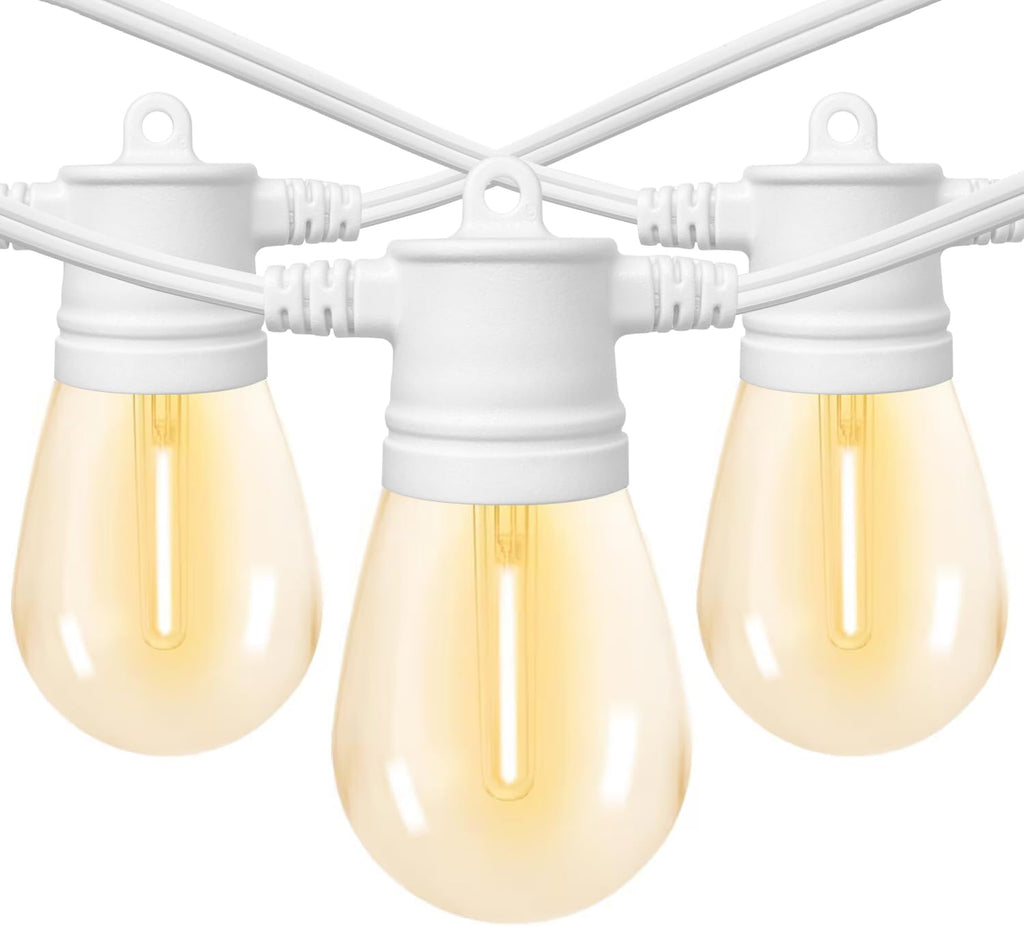 SUNTHIN 96FT White Outdoor String Lights with 32 LED Bulbs