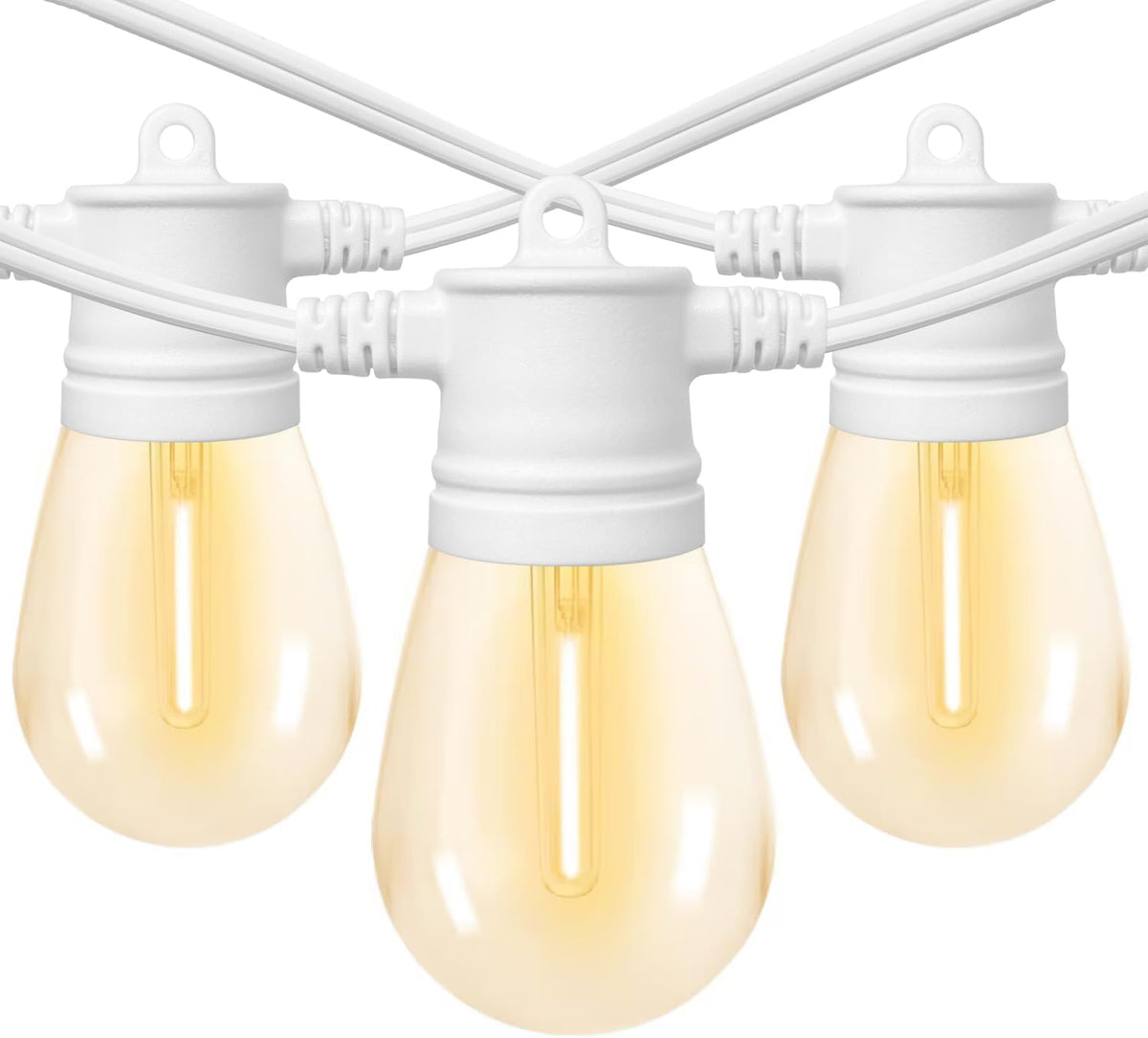 SUNTHIN 96FT White Outdoor String Lights with 32 LED Bulbs