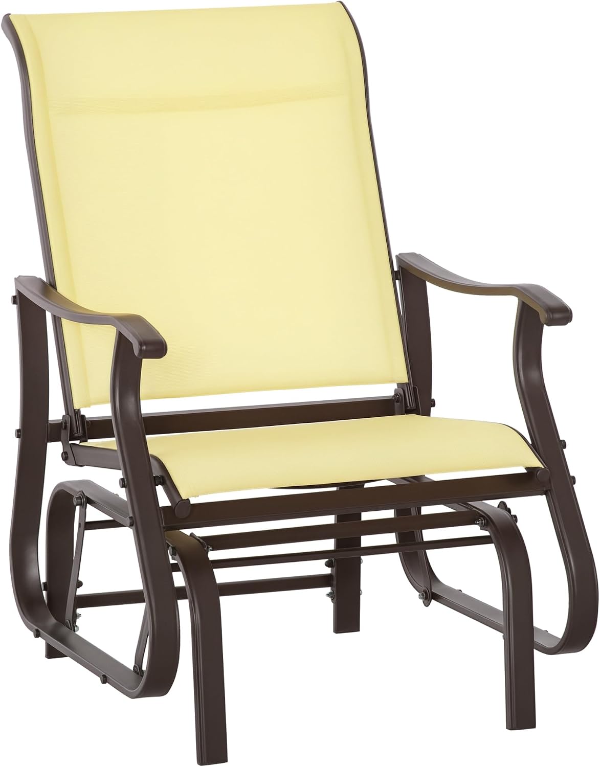 Outsunny Outdoor Glider Chair Patio Garden Steel Frame Beige