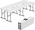 6ft Folding Bench 2 Pack for Picnic Party Camping, 650lbs Capacity