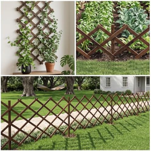 Avalution Decorative Garden Fence Outdoor,Total 12in(H) x 11.6 ft(L) 2 Pack