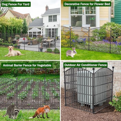 10 Panel No Dig Decorative Garden Fence 32" H x 23.6'L Outdoor Dog Barrier