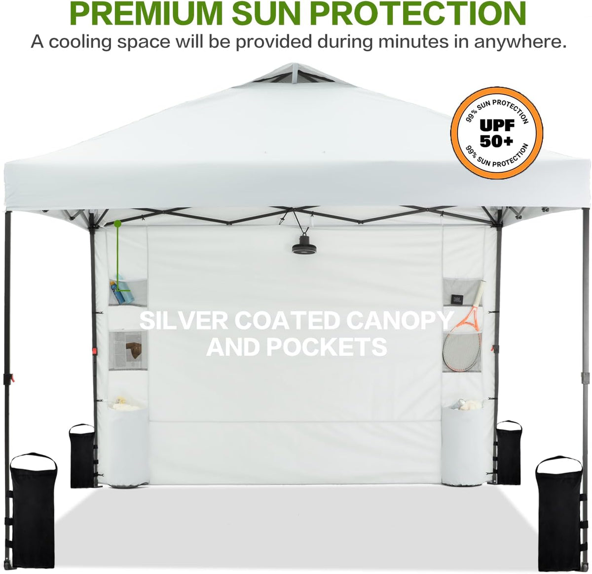 Tunbne 10X10 Pop Up Canopy Tent Outdoor with 1 Sidewalls, One Push Setup