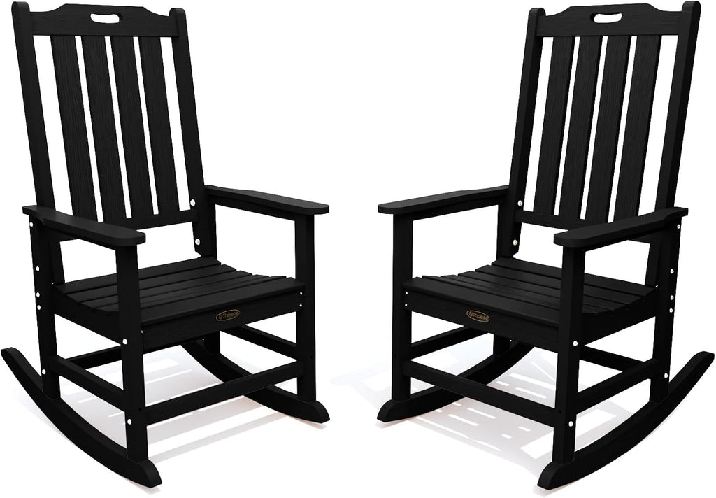 THOEOE Outdoor Rocking Chairs Set of 2, Oversized Patio Rocking Chair