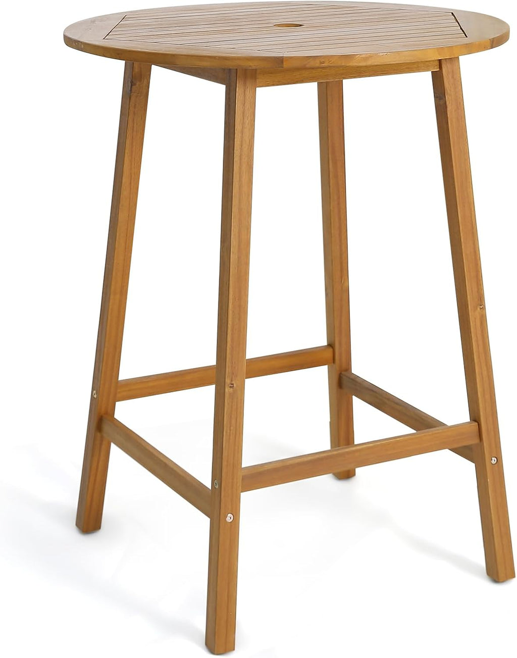 Tangkula 31.5" Acacia Wood Patio Bar Table, Round Bistro Table
