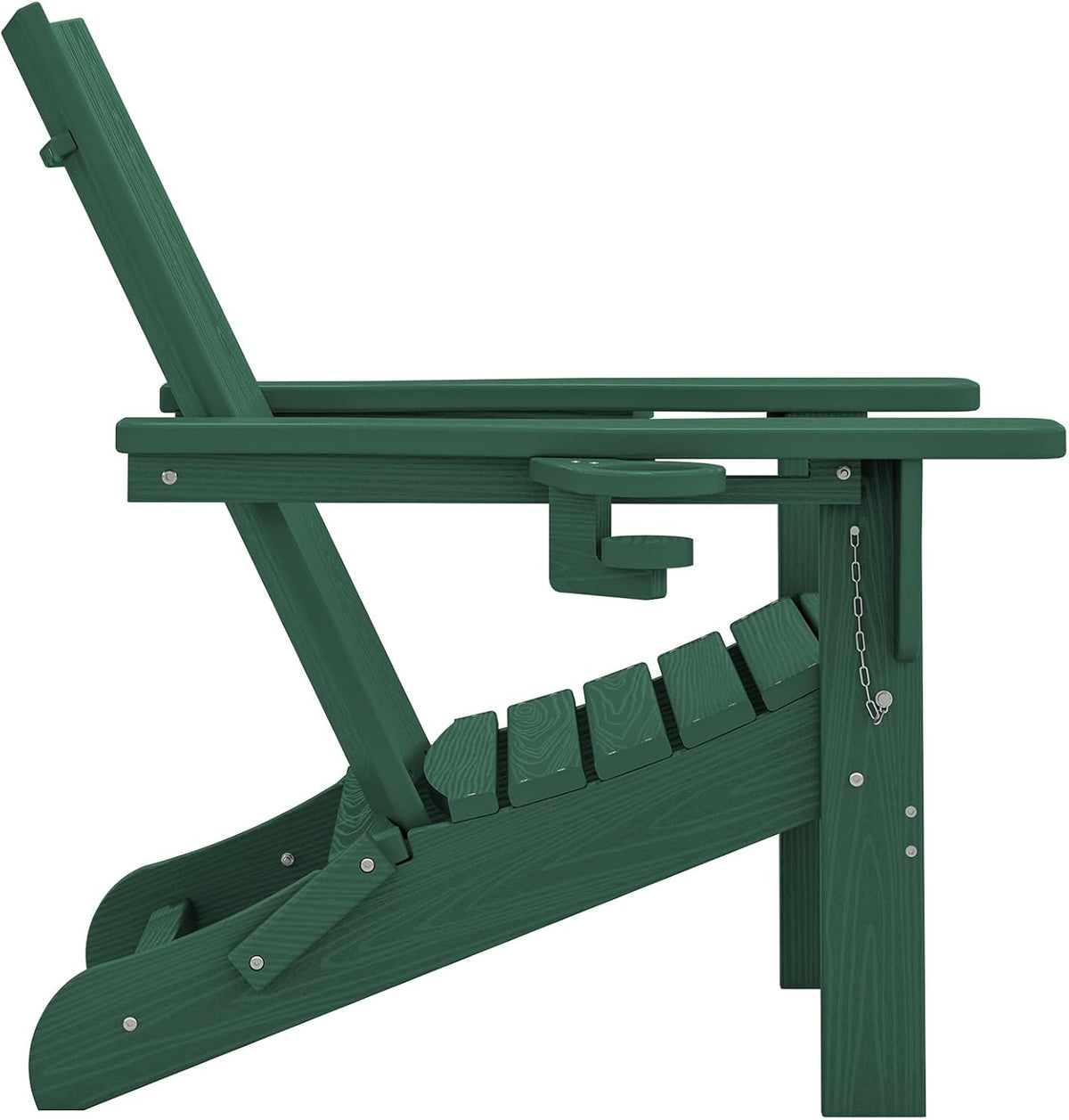 SERWALL Modern Folding Adirondack Chairs Set of 2, HDPE, Cup Holders, Green