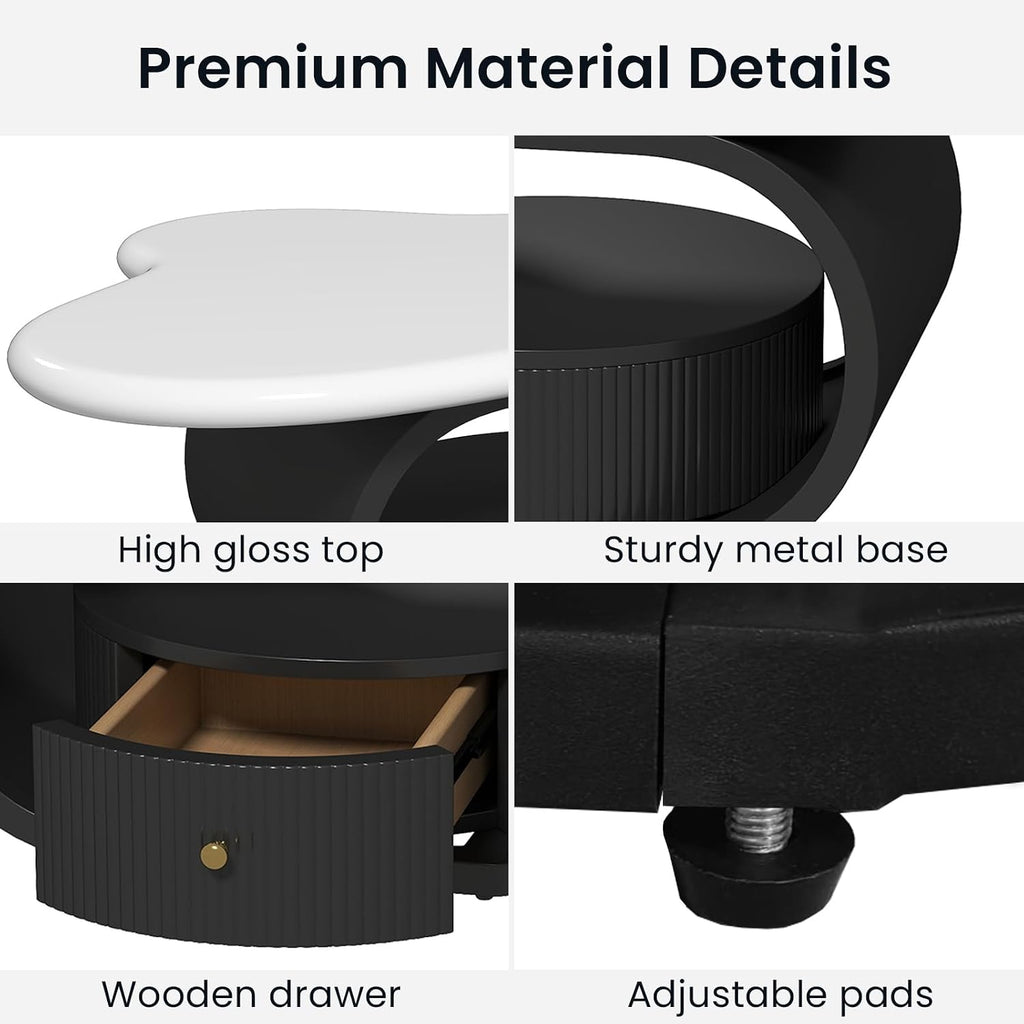COSVALVE Cloud Coffee Table with Storage Drawer, Side Table for Living Room