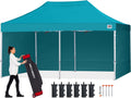 ABCCANOPY Commercial Pop Up Canopy Tent with Sidewalls 10X20,Turquoise