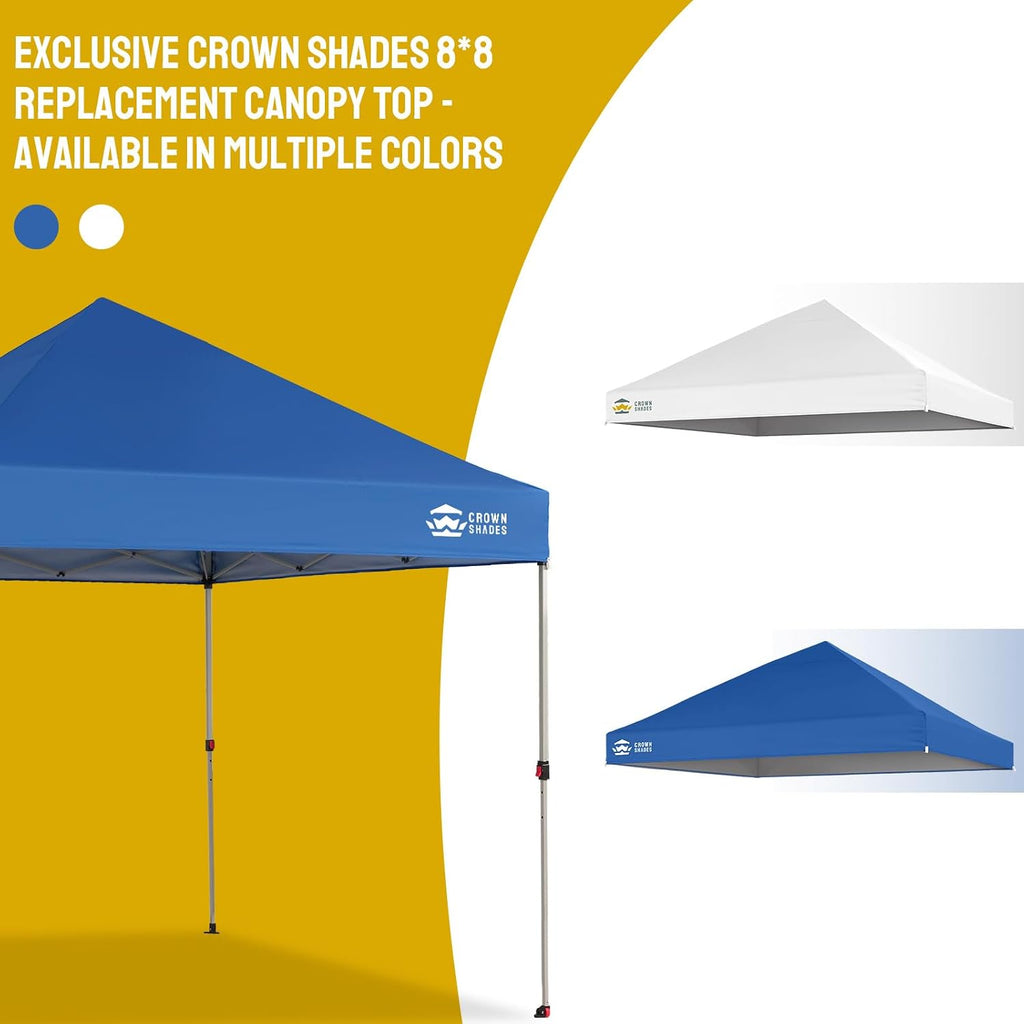 CROWN SHADES 8x8 Canopy Replacement Top, Blue (Top Only)