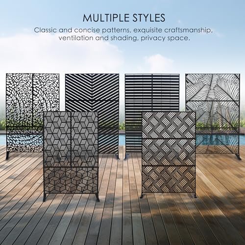 Kozyard Metal Privacy Screen 74" H x 47.2" W Decorative Outdoor Divider