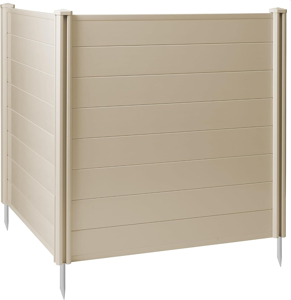 Casafield 48" x 48" Privacy Screen - Outdoor Vinyl Fence Panel Enclosure for AC/Trash Bins/Pool Equipment - Tan