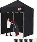 ABCCANOPY Commercial Pop Up Canopy Tent with Sidewalls 5X5,Black