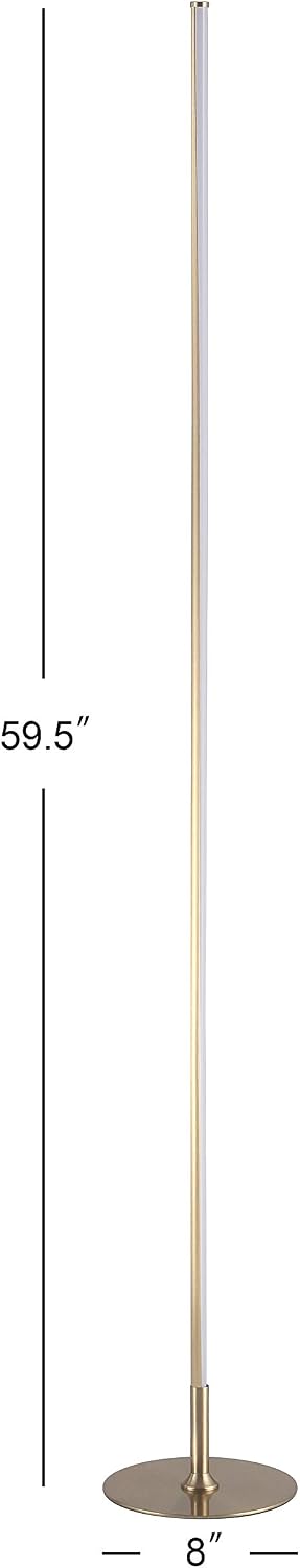 JONATHAN Y Iris 59.5" Modern LED Integrated Floor Lamp Metal, Gold