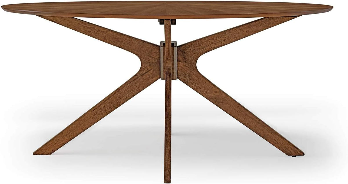 Modway Crossroads 63" Oval Wood Dining Table, Walnut