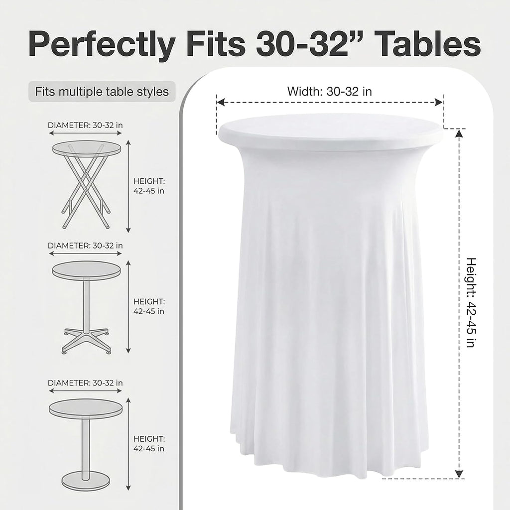 artsocket cocktail table covers, ruffle skirt, 2-pack, spandex, close-up detail