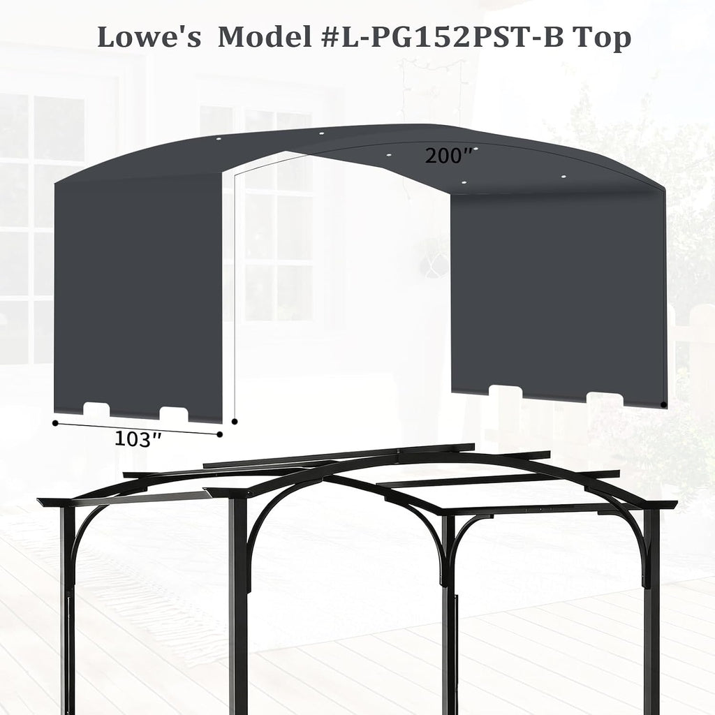 slashome 200 x 103 pergola replacement canopy, fits shown in use