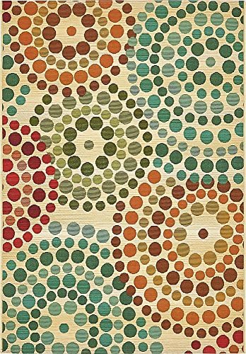 Unique Loom Outdoor Modern Collection Area Rug - Spark (4' 1" x 6' 1" Rectangle, Beige/ Burgundy)