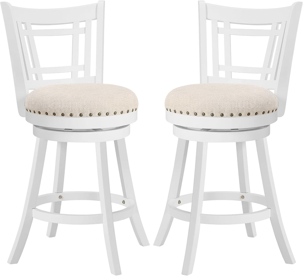 PrimeZone 24 Inch Swivel Counter Height Bar Stools Set of 2, Island Chairs