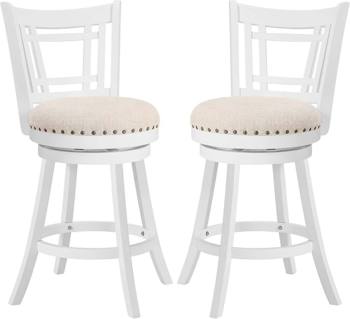 PrimeZone 24 Inch Swivel Counter Height Bar Stools Set of 2, Island Chairs