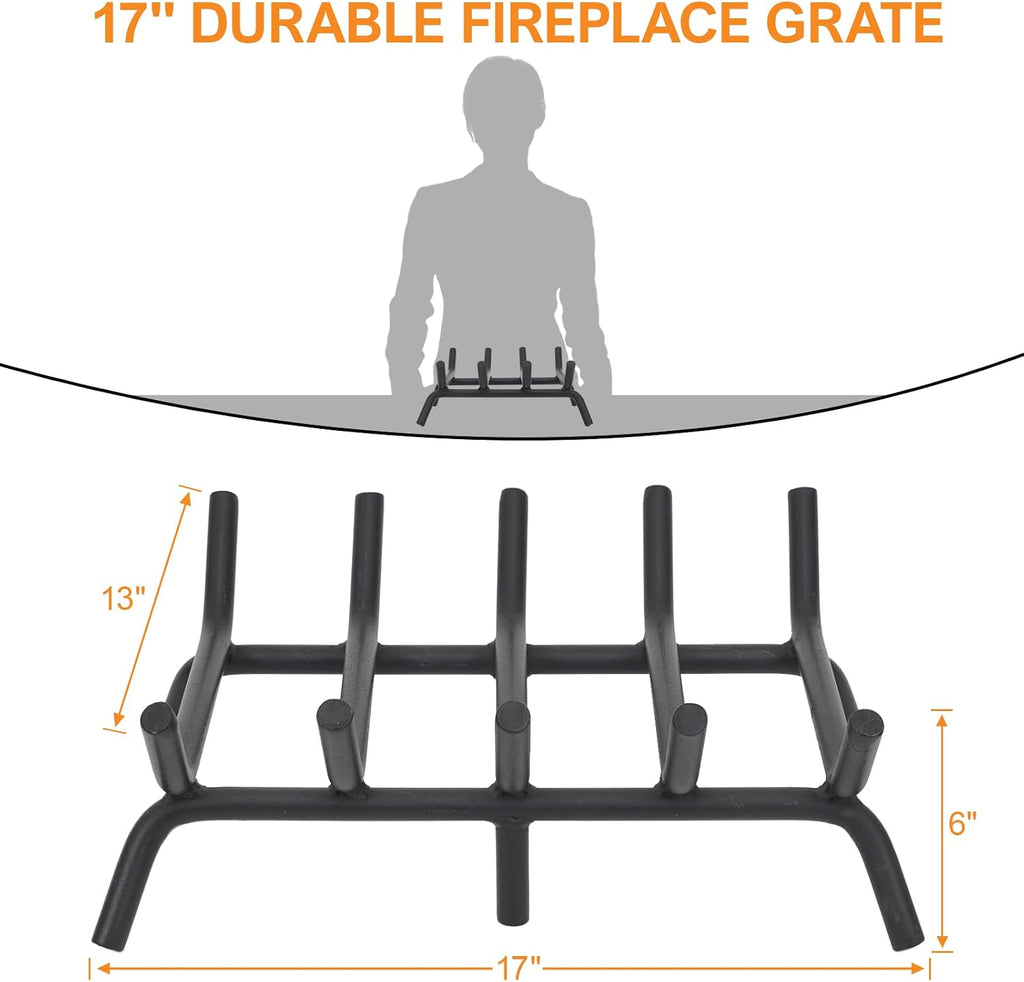 G GOOD GAIN Fireplace Log Grate 17 inch Heavy Duty for Stove Indoor Hearth