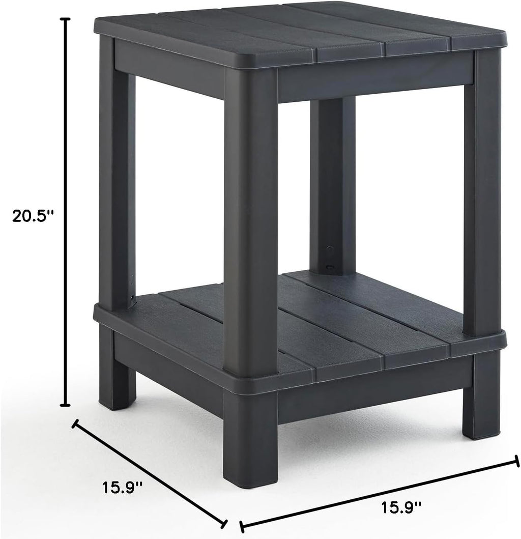 keter deluxe adirondack side table - graphite, close-up detail