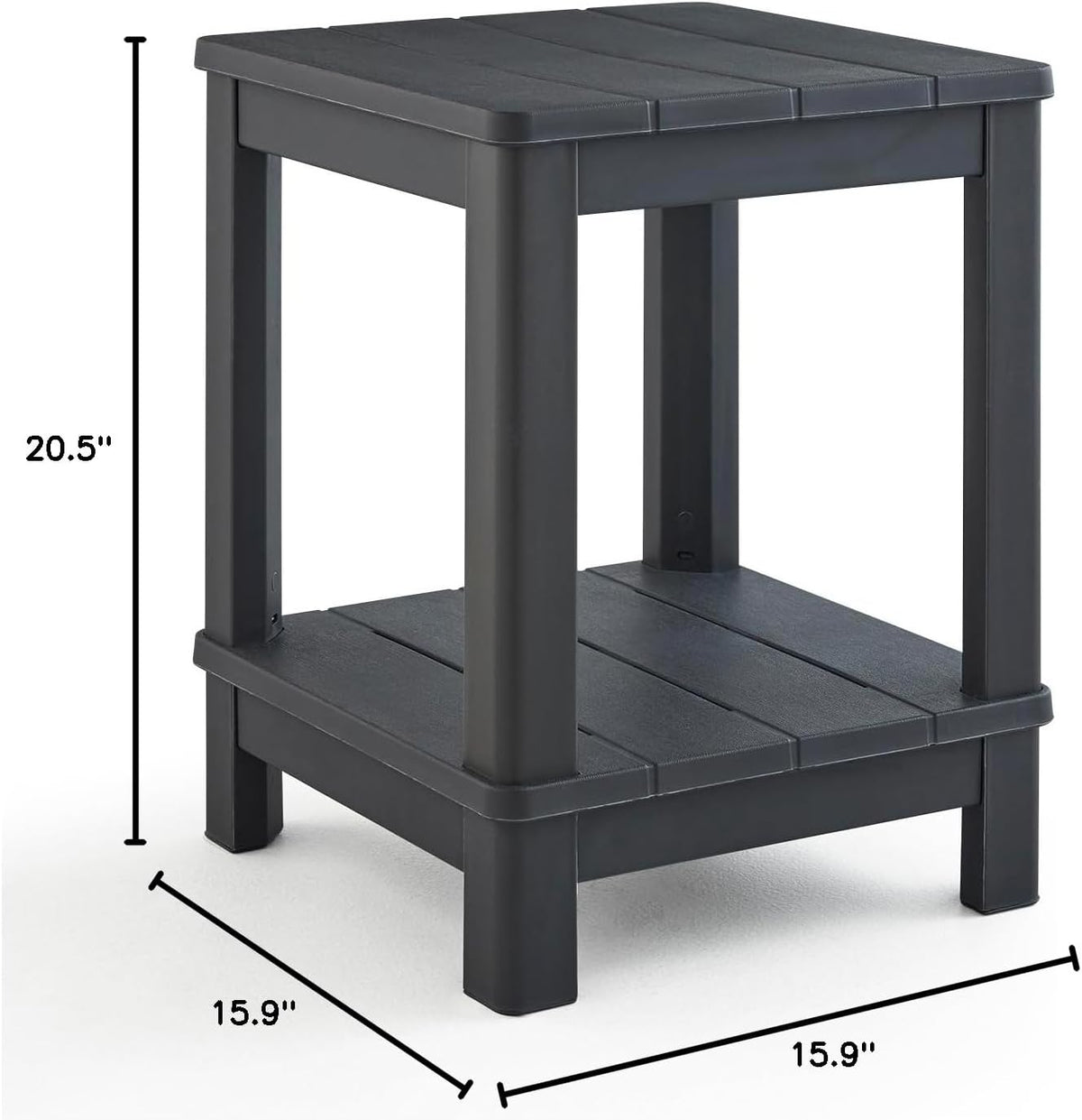 keter deluxe adirondack side table - graphite, close-up detail