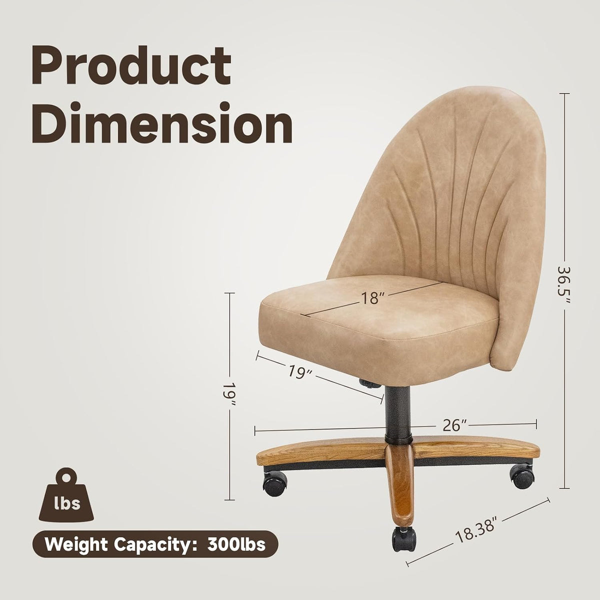 Chromcraft Landry PU Leather Swivel-Tilt Caster Chair -Chestnut-Nude-6pc