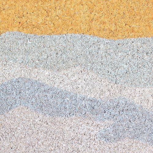 Fab Habitat Geometric Abstract Nature Extra Thick Doormat - Handwoven, Durable - Natural Coir - Entryway, Front Door, Porch, Patio -Shades of Sea Blue (18" x 30" Thick)