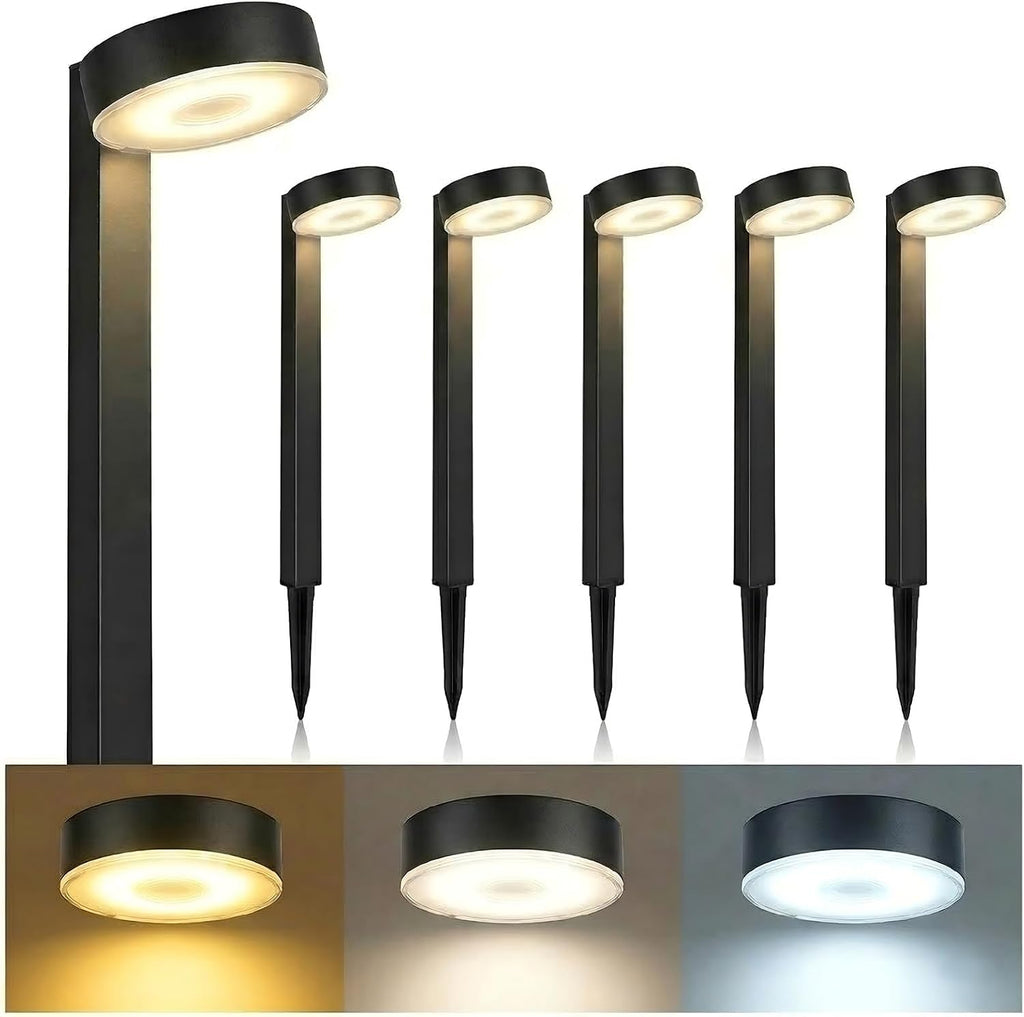 Upgraded 12 Pack Solar Pathway Lights Outdoor, 3 Color Temperatures