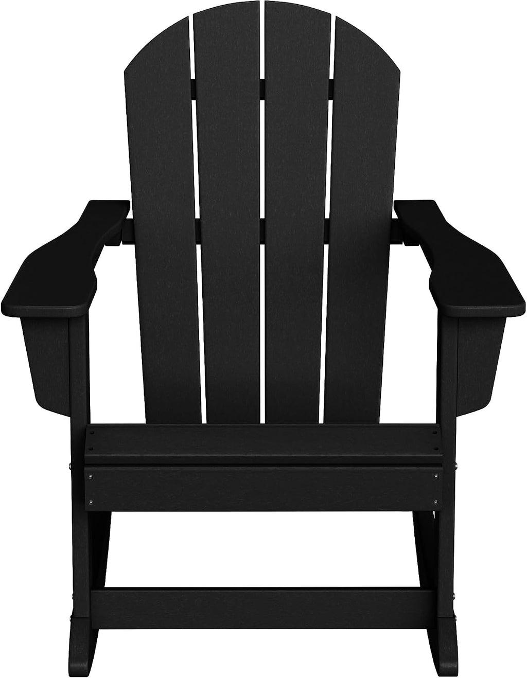 WestinTrends Malibu 3-Piece Set Outdoor/Patio Poly Adirondack Rocking Chairs with a Side Table (2 Seater), Black