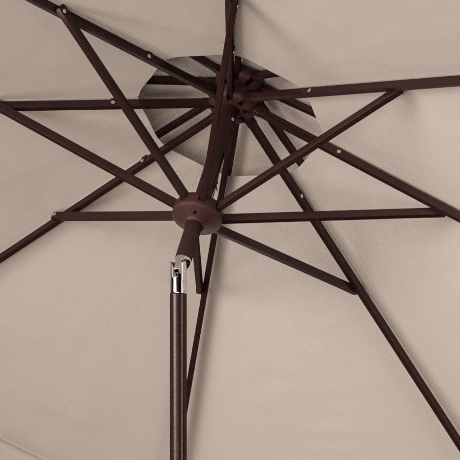 safavieh outdoor valance double-top umbrella, 9-foot beige &, package contents