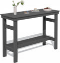SERWALL 41" HDPE Outdoor Bar Table with 1.6" Umbrella Hole, Grey