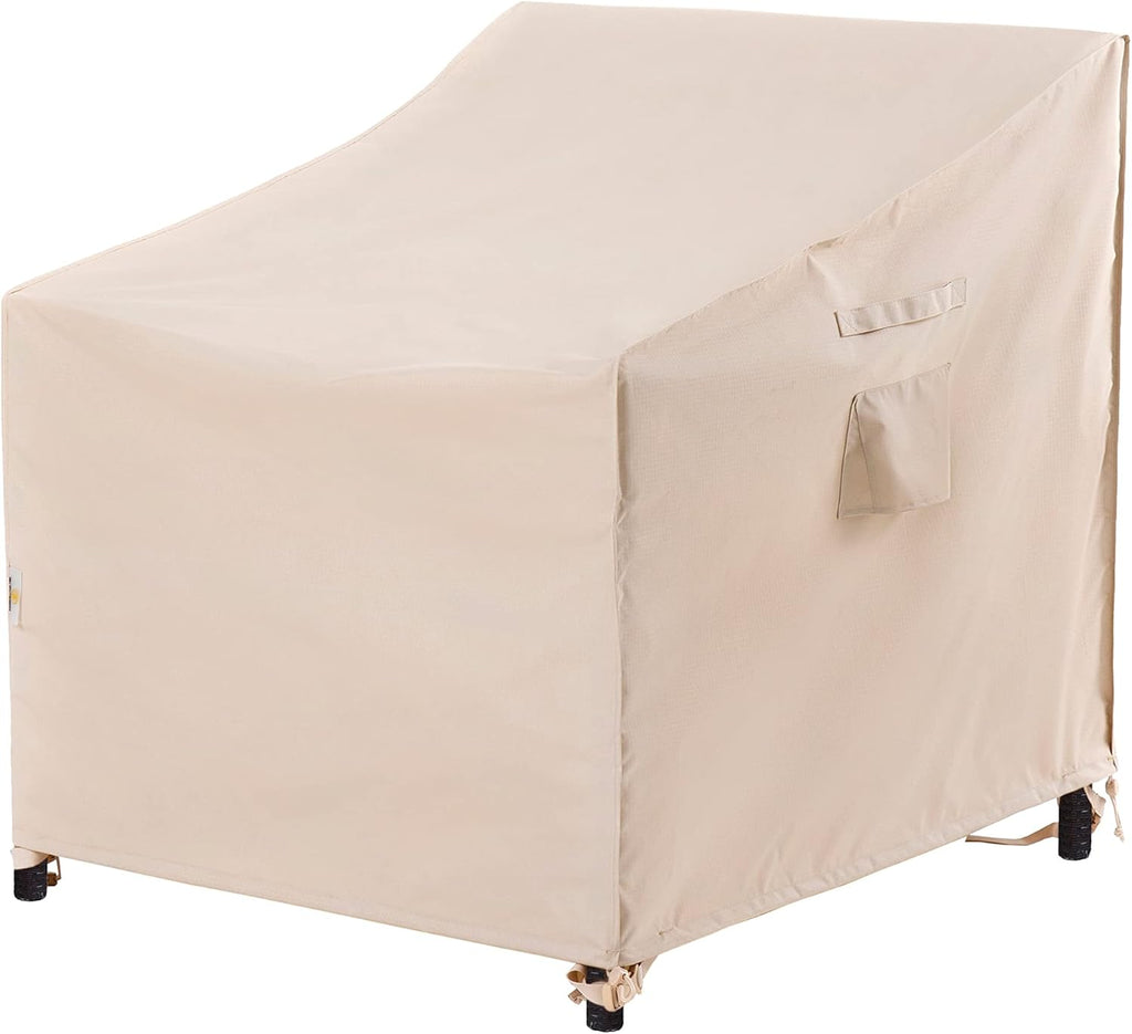 F&J Outdoors Patio Chair Covers, Beige, 33" W x 34" D x 32" H, 1 pc