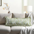 CPC Agate Green Block Print Ruffle Sham Pillow Cover 14x36 Inch, Pack of 1