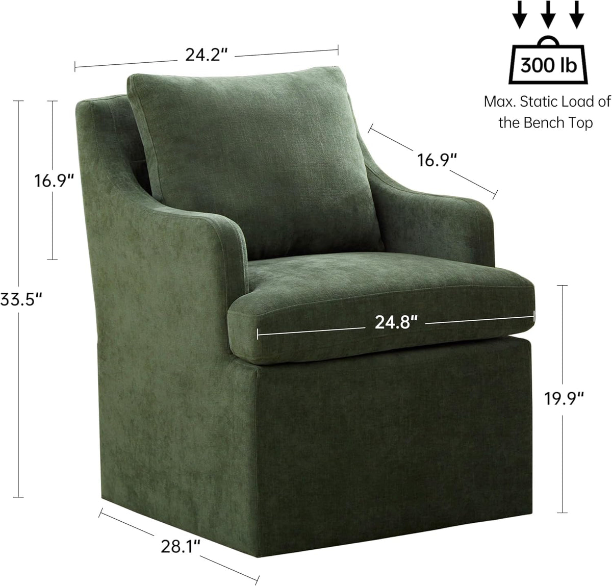 VKNOW Upholstered Dining Chairs Set of 4, Dining Room Chairs with Casters