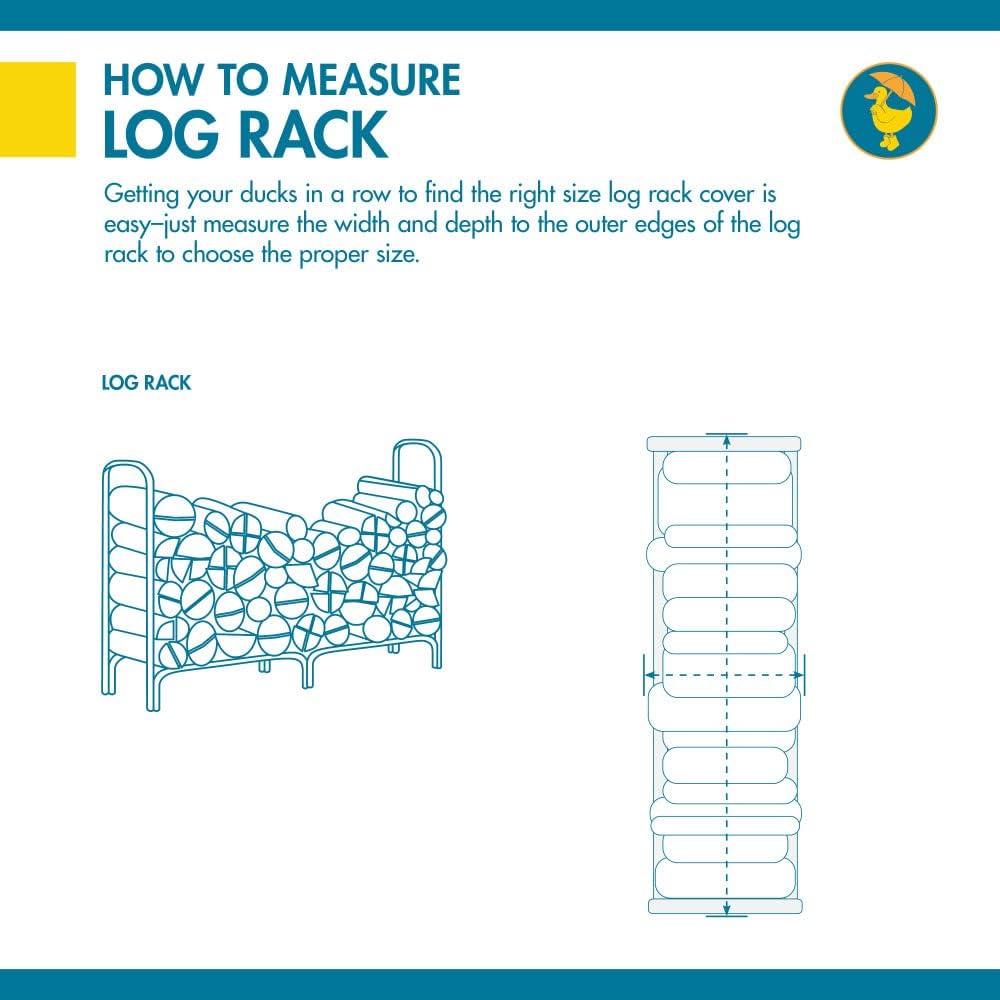 DUCKCOVERS Ultimate Waterproof 98 Inch Log Rack Cover, Outdoor Patio Cover
