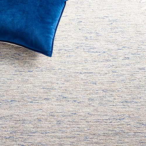 SAFAVIEH Abstract Wool Area Rug 11'x15', Modern Blue & Ivory ABT478M