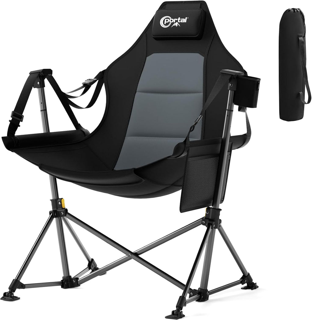 Portal Hammock Camping Chair,Adjustable Recline Backrest,Black