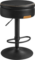 VASAGLE 360° Swivel Bar Stool, Height Adjustable, with Storage
