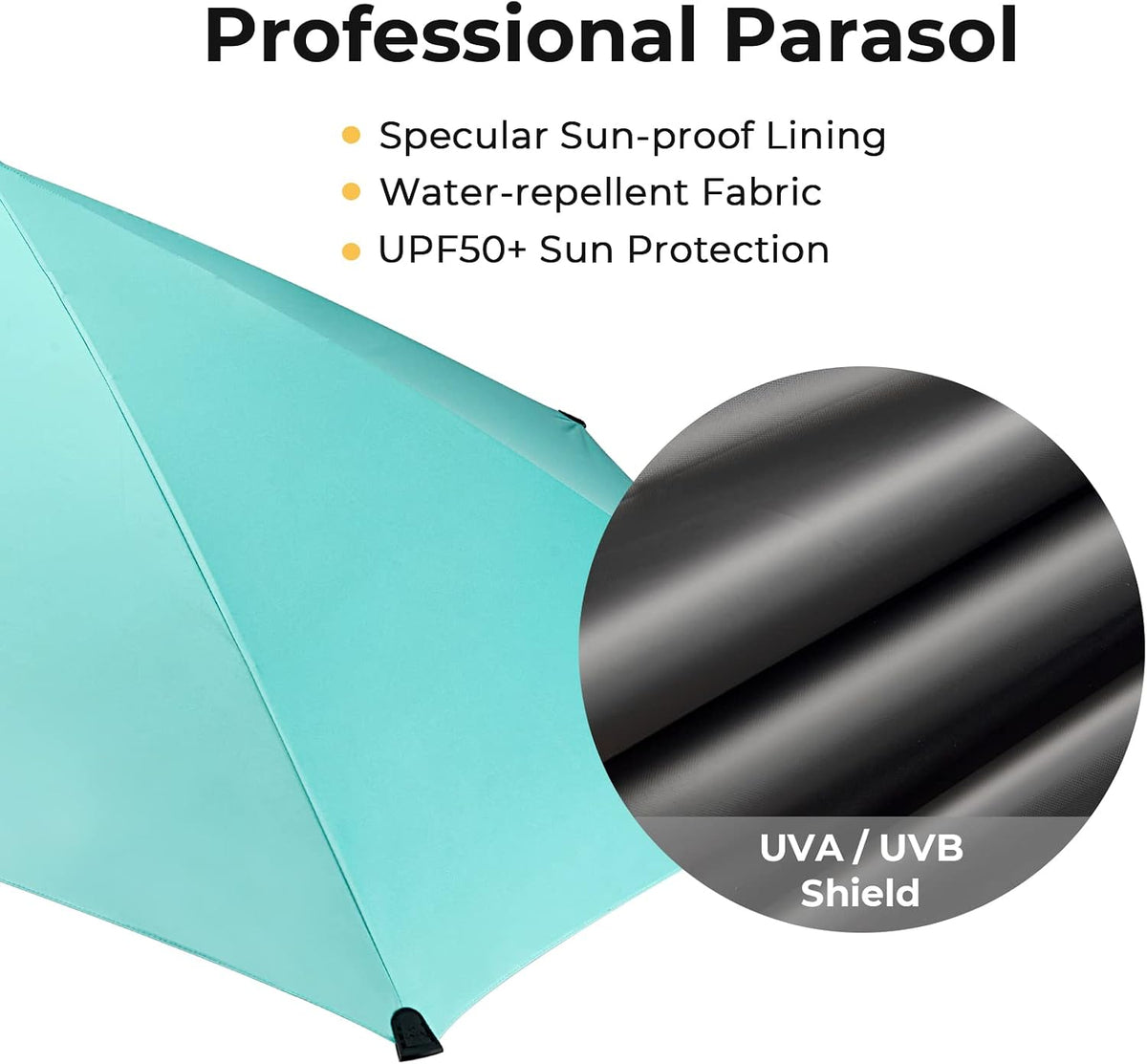 g4free beach chair umbrella with universal clamp upf, front angle view